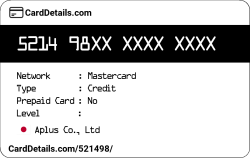 Card Details: 521498