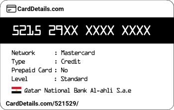 Card Details: 521529