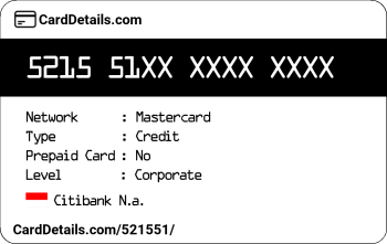 Card Details: 521551