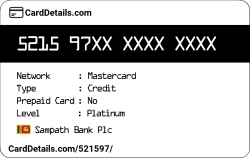 Card Details: 521597