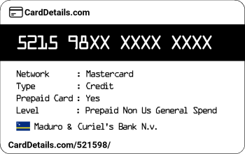 Card Details: 521598