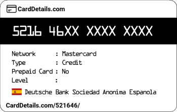 Card Details: 521646