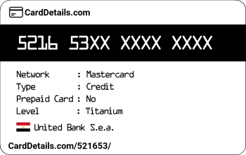 Card Details: 521653