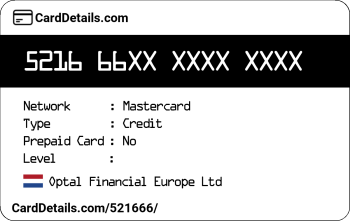 Card Details: 521666