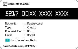 Card Details: 521700