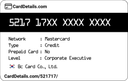 Card Details: 521717