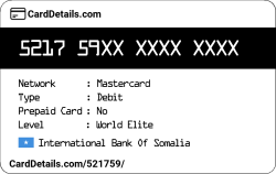 Card Details: 521759
