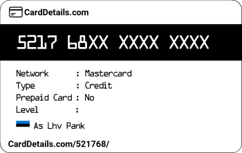 Card Details: 521768