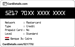 Card Details: 521770