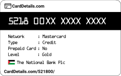 Card Details: 521800