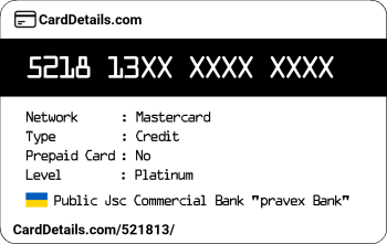 Card Details: 521813