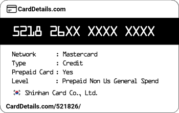 Card Details: 521826