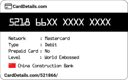Card Details: 521866