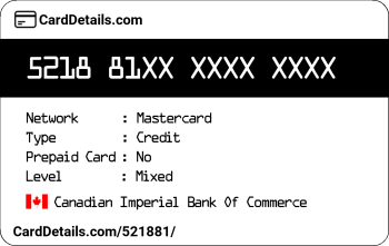 Card Details: 521881