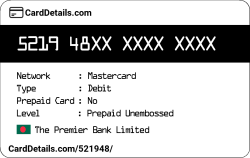 Card Details: 521948