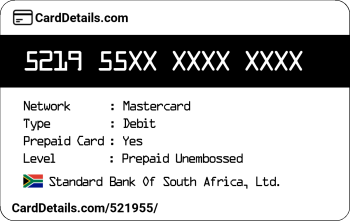 Card Details: 521955