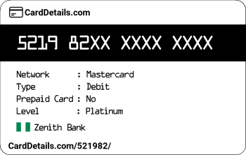 Card Details: 521982
