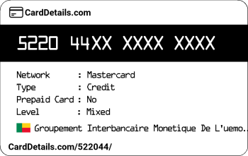 Card Details: 522044