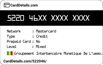 Card Details: 522046