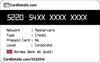 Card Details: 522054