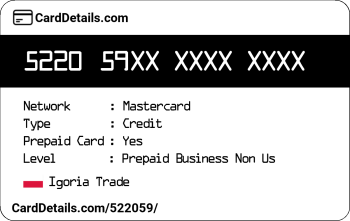 Card Details: 522059