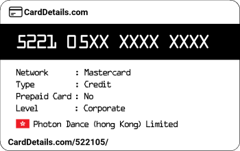 Card Details: 522105