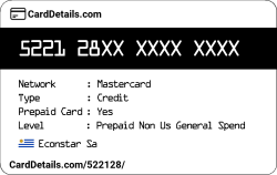 Card Details: 522128