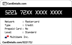 Card Details: 522172