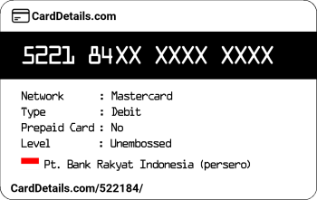 Card Details: 522184