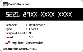 Card Details: 522189