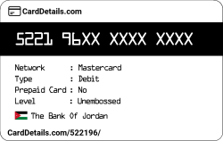 Card Details: 522196