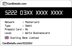 Card Details: 522203
