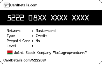 Card Details: 522208