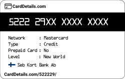 Card Details: 522229