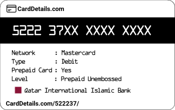Card Details: 522237