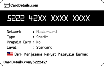 Card Details: 522242