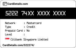 Card Details: 522274
