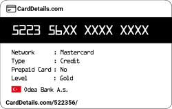 Card Details: 522356