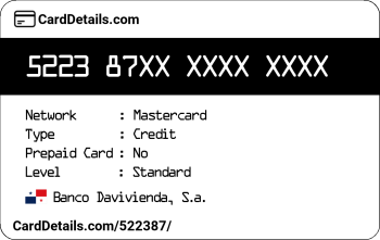 Card Details: 522387