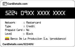Card Details: 522409