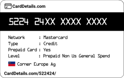 Card Details: 522424