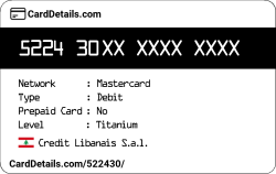 Card Details: 522430