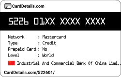 Card Details: 522601