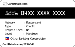 Card Details: 522604