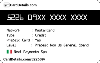 Card Details: 522609