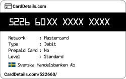 Card Details: 522660