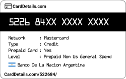 Card Details: 522684