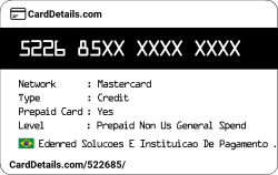 Card Details: 522685
