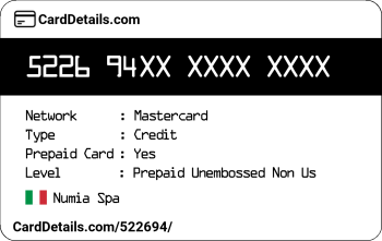 Card Details: 522694