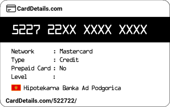 Card Details: 522722
